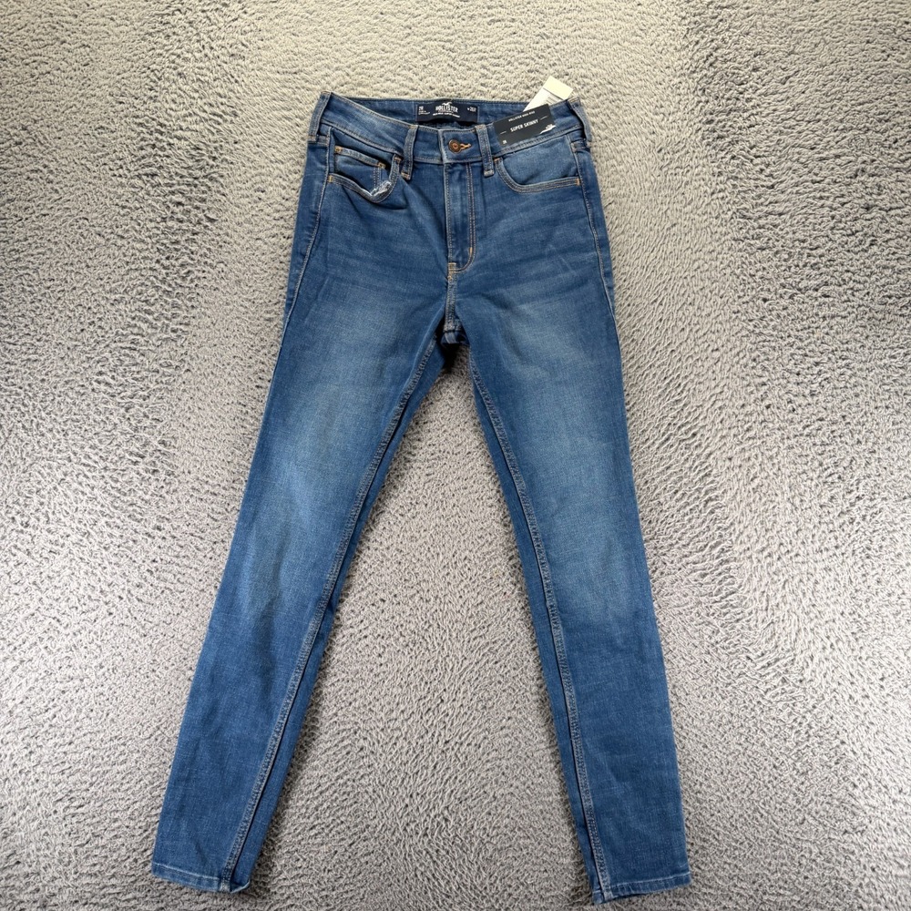Hollister Jeans Womens 2 Blue Cotton Denim Skinny Hi-Rise Faded Stretch Workwear